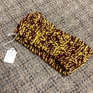 Maroon & Gold Knitted Headband Wrap Ear Warmer * NEW